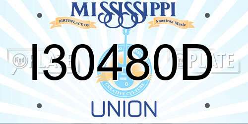 I30480D Mississippi License Plate