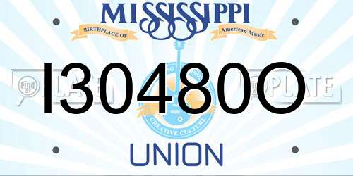 I30480O Mississippi License Plate