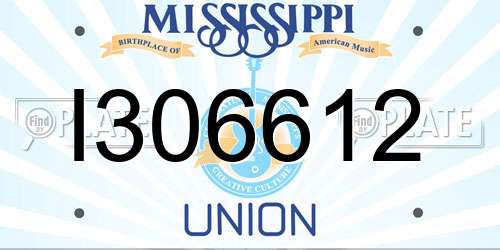 I306612 Mississippi License Plate