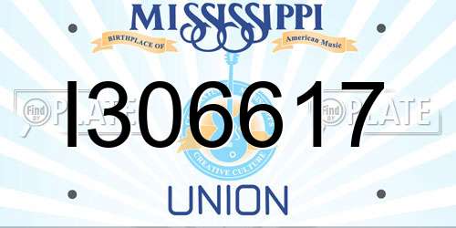I306617 Mississippi License Plate