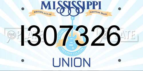 I307326 Mississippi License Plate