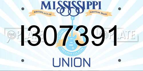I307391 Mississippi License Plate