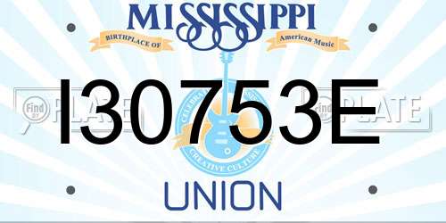 I30753E Mississippi License Plate