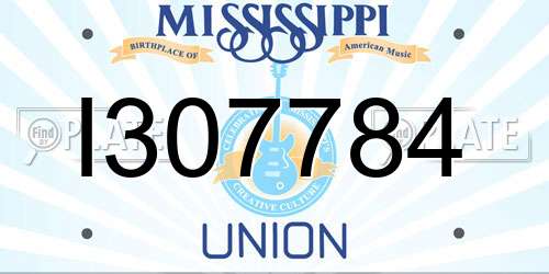 I307784 Mississippi License Plate