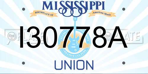 I30778A Mississippi License Plate
