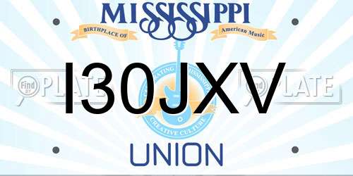 I30JXV Mississippi License Plate