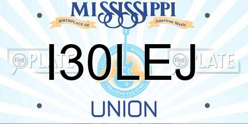 I30LEJ Mississippi License Plate