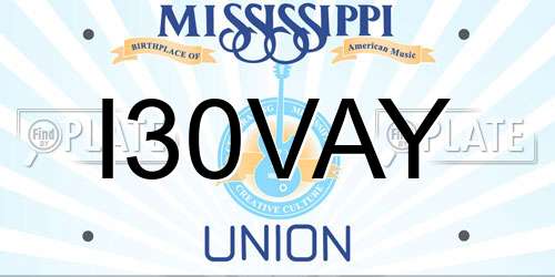 I30VAY Mississippi License Plate