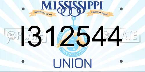 I312544 Mississippi License Plate