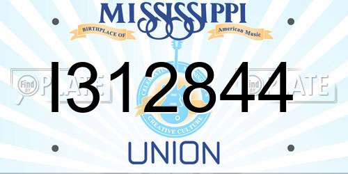 I312844 Mississippi License Plate