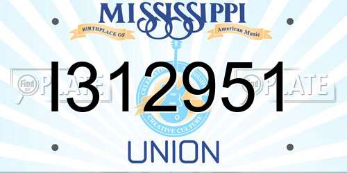 I312951 Mississippi License Plate
