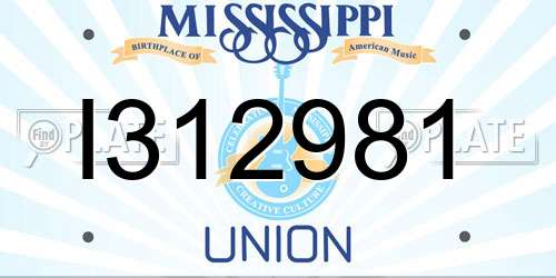 I312981 Mississippi License Plate