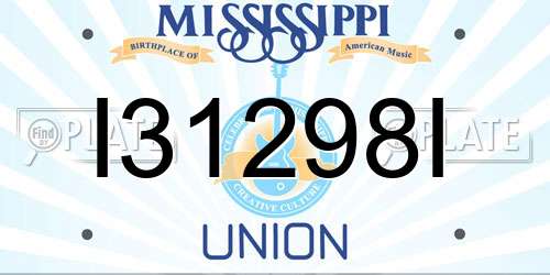 I31298I Mississippi License Plate