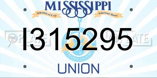 I315295 Mississippi License Plate