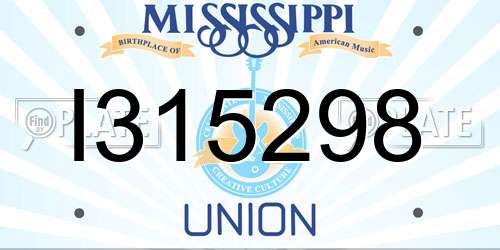 I315298 Mississippi License Plate