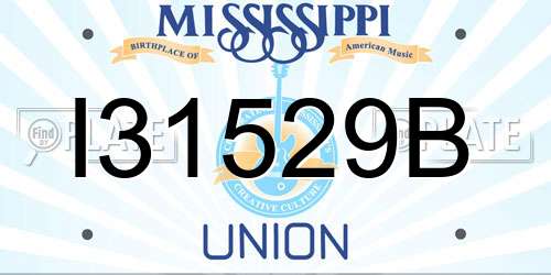 I31529B Mississippi License Plate