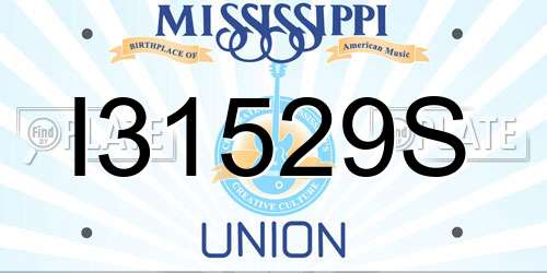 I31529S Mississippi License Plate