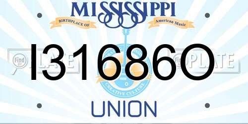 I31686O Mississippi License Plate