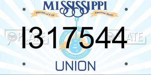 I317544 Mississippi License Plate
