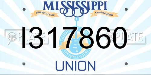 I317860 Mississippi License Plate