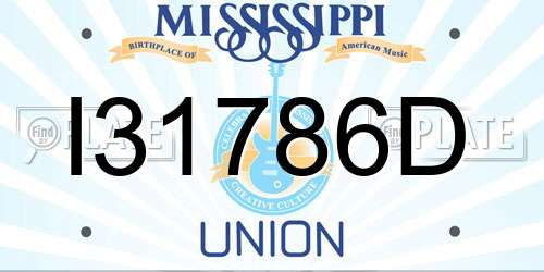 I31786D Mississippi License Plate