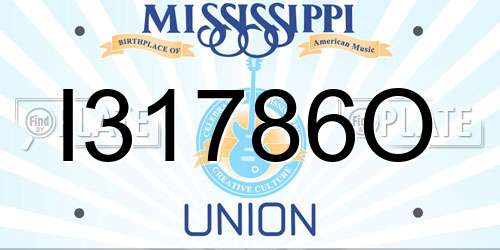 I31786O Mississippi License Plate