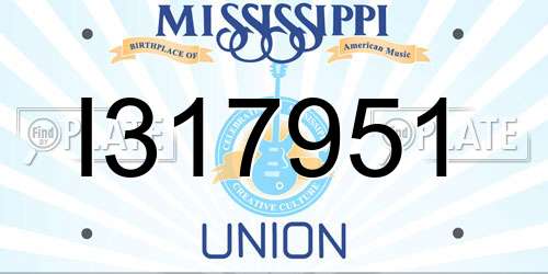 I317951 Mississippi License Plate