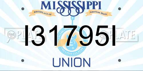 I31795I Mississippi License Plate