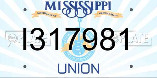 I317981 Mississippi License Plate