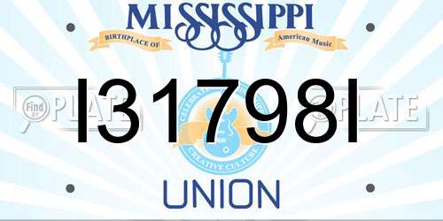 I31798I Mississippi License Plate
