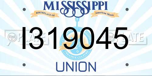 I319045 Mississippi License Plate