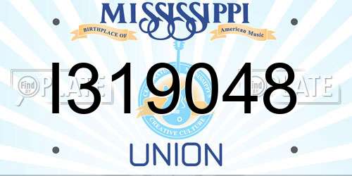 I319048 Mississippi License Plate