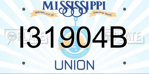 I31904B Mississippi License Plate