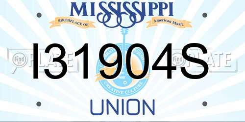 I31904S Mississippi License Plate