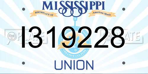 I319228 Mississippi License Plate