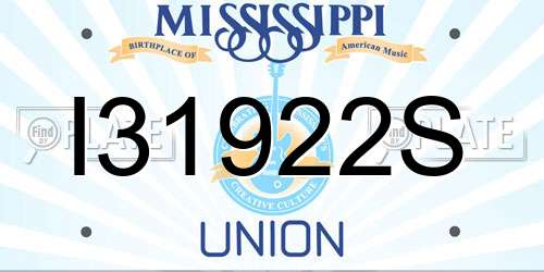 I31922S Mississippi License Plate
