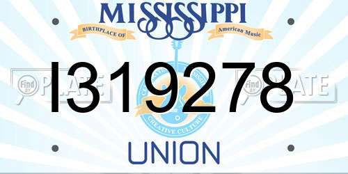 I319278 Mississippi License Plate