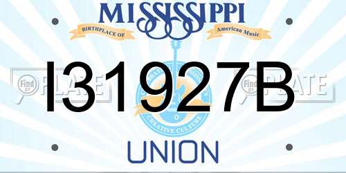 I31927B Mississippi License Plate