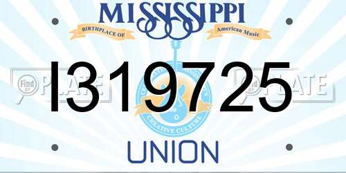 I319725 Mississippi License Plate
