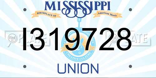 I319728 Mississippi License Plate