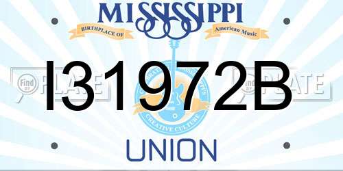 I31972B Mississippi License Plate