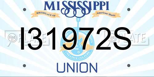 I31972S Mississippi License Plate