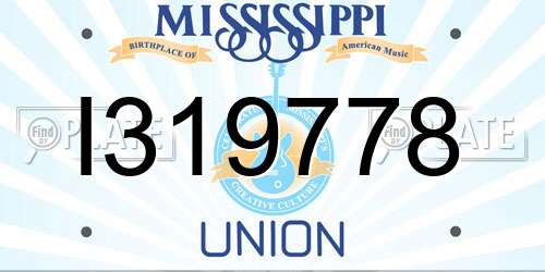 I319778 Mississippi License Plate