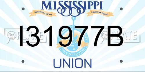 I31977B Mississippi License Plate