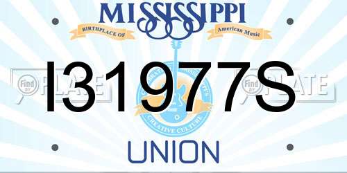 I31977S Mississippi License Plate