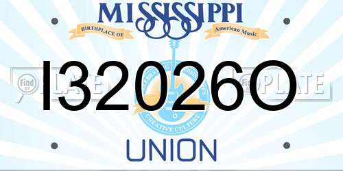 I32026O Mississippi License Plate
