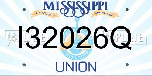 I32026Q Mississippi License Plate
