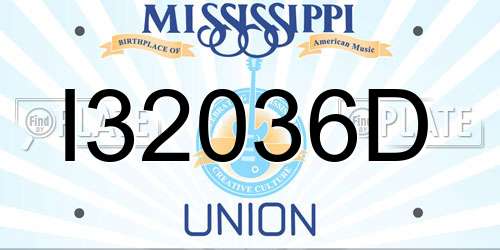 I32036D Mississippi License Plate