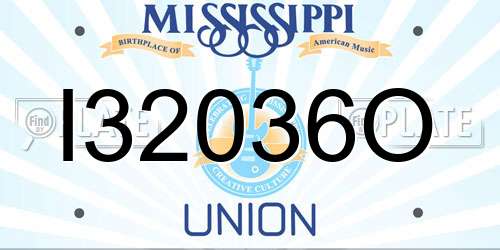 I32036O Mississippi License Plate