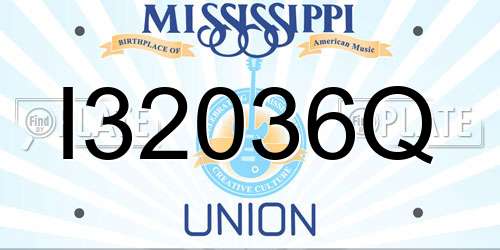 I32036Q Mississippi License Plate